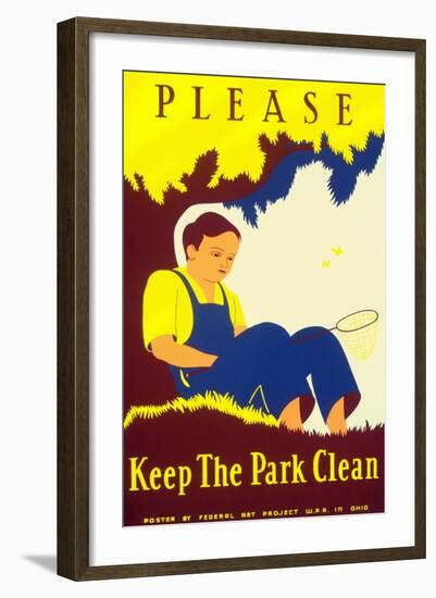 Please Keep the Park Clean-Stanley Thomas Clough-Framed Art Print