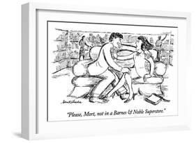 "Please, Mort, not in a Barnes & Noble Superstore." - New Yorker Cartoon-Stuart Leeds-Framed Premium Giclee Print