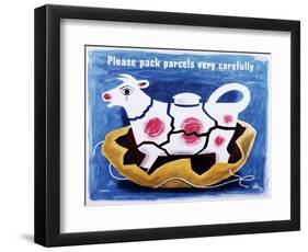 Please Pack Parcels Very Carefully-Tom Eckersley-Framed Art Print