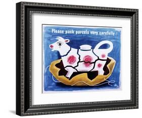 Please Pack Parcels Very Carefully-Tom Eckersley-Framed Art Print