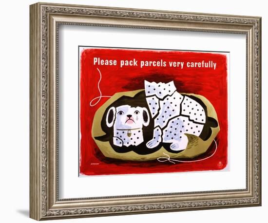 Please Pack Parcels Very Carefully-Tom Eckersley-Framed Art Print