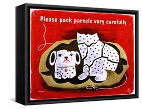 Please Pack Parcels Very Carefully-Tom Eckersley-Framed Stretched Canvas