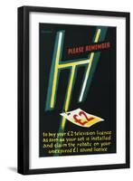 Please Remember to Buy Your £2 Television Licence-Peter Huveneers-Framed Art Print