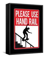 Please Use Hand Rail Sign Skateboard Sports Poster Print-null-Framed Stretched Canvas