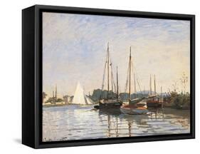 Pleasure Boats at Argenteuil-Claude Monet-Framed Stretched Canvas