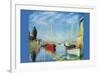 Pleasure Boats At Argenteuil-Claude Monet-Framed Art Print