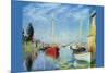 Pleasure Boats At Argenteuil-Claude Monet-Mounted Art Print