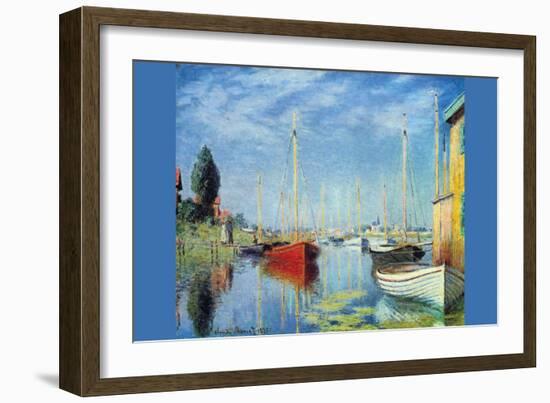 Pleasure Boats At Argenteuil-Claude Monet-Framed Art Print