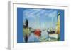 Pleasure Boats At Argenteuil-Claude Monet-Framed Art Print