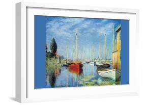 Pleasure Boats At Argenteuil-Claude Monet-Framed Art Print