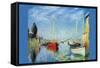 Pleasure Boats At Argenteuil-Claude Monet-Framed Stretched Canvas