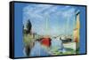 Pleasure Boats At Argenteuil-Claude Monet-Framed Stretched Canvas