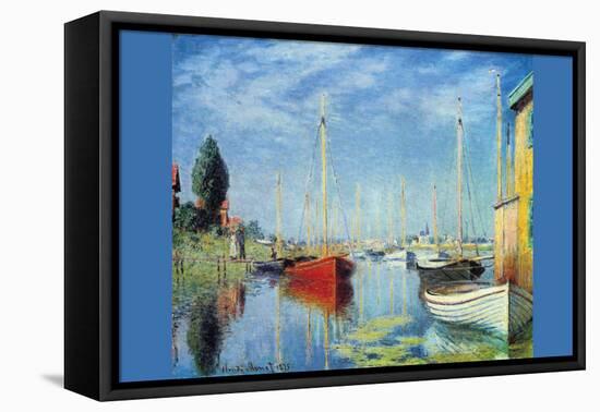 Pleasure Boats At Argenteuil-Claude Monet-Framed Stretched Canvas