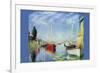 Pleasure Boats At Argenteuil-Claude Monet-Framed Art Print