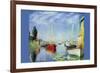 Pleasure Boats At Argenteuil-Claude Monet-Framed Art Print