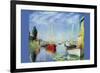 Pleasure Boats At Argenteuil-Claude Monet-Framed Art Print