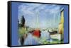 Pleasure Boats At Argenteuil-Claude Monet-Framed Stretched Canvas