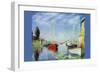 Pleasure Boats At Argenteuil-Claude Monet-Framed Art Print