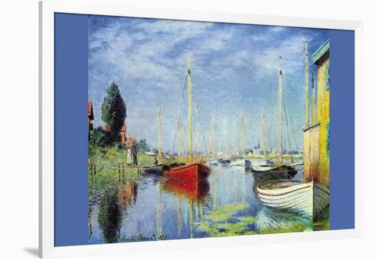 Pleasure Boats At Argenteuil-Claude Monet-Framed Art Print