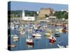 Pleasure Boats in the Harbour at Scarborough, North Yorkshire, England, UK-Robert Francis-Stretched Canvas