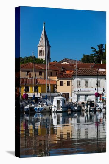 Pleasure Boats, Marina, Novigrad Port, Tower of St. Pelagius Church in the background, Old Town-Richard Maschmeyer-Stretched Canvas