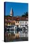 Pleasure Boats, Marina, Novigrad Port, Tower of St. Pelagius Church in the background, Old Town-Richard Maschmeyer-Stretched Canvas