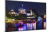 Pleasure Boats on the Qinhuai River at Night.-Jon Hicks-Mounted Photographic Print