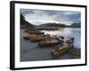 Pleasure boats on the shore at Derwentwater, Lake District National Park, Cumbria, England, United -Jon Gibbs-Framed Photographic Print