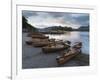 Pleasure boats on the shore at Derwentwater, Lake District National Park, Cumbria, England, United -Jon Gibbs-Framed Photographic Print