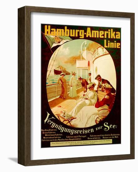 'Pleasure Cruise on the Sea', Poster Advertising the Hamburg American Line, 1904-Felix Schwormstadt-Framed Giclee Print