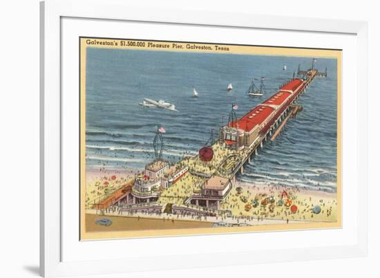 Pleasure Pier, Galveston, Texas-null-Framed Premium Giclee Print