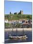 Pleasure Ship Below Whitby Abbey and St. Marys Church, Whitby, North Yorkshire, Yorkshire, England-Mark Sunderland-Mounted Photographic Print