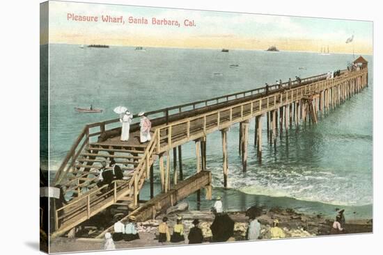 Pleasure Wharf, Santa Barbara, California-null-Stretched Canvas