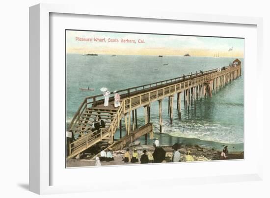 Pleasure Wharf, Santa Barbara, California-null-Framed Art Print