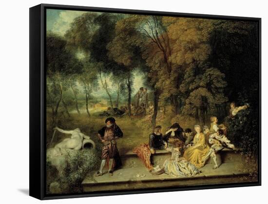 Pleasures of Love, Ca. 1718-1719-Jean Antoine Watteau-Framed Stretched Canvas