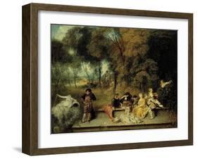 Pleasures of Love, Ca. 1718-1719-Jean Antoine Watteau-Framed Giclee Print