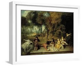 Pleasures of Love, Ca. 1718-1719-Jean Antoine Watteau-Framed Giclee Print