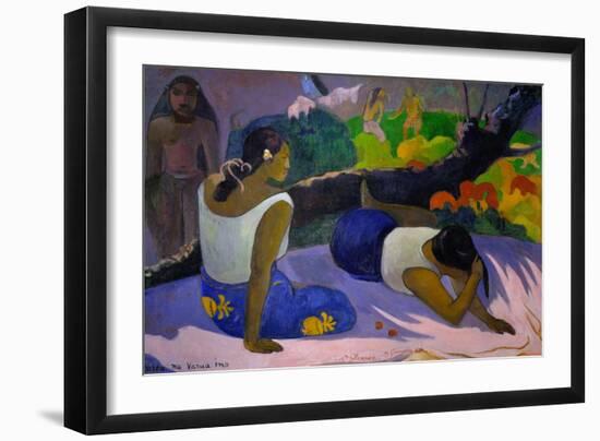 Pleasures of the Evil Spirit, (Arearea No Vareua Ino), 1894-Paul Gauguin-Framed Giclee Print