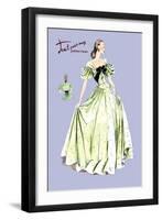 Pleated Lime Gown-null-Framed Art Print