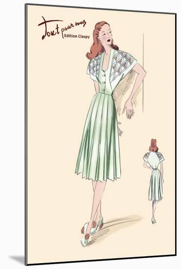 Pleated Summer Dress-null-Mounted Art Print