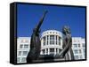 Pledge of Allegiance Statue and Scott M. Matheson Courthouse, Salt Lake City, Utah, USA-Richard Cummins-Framed Stretched Canvas