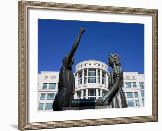 Pledge of Allegiance Statue and Scott M. Matheson Courthouse, Salt Lake City, Utah, USA-Richard Cummins-Framed Photographic Print