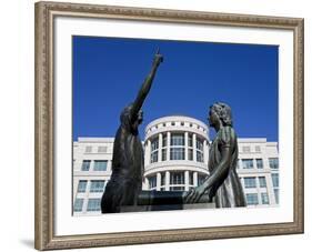 Pledge of Allegiance Statue and Scott M. Matheson Courthouse, Salt Lake City, Utah, USA-Richard Cummins-Framed Photographic Print