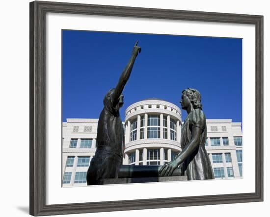 Pledge of Allegiance Statue and Scott M. Matheson Courthouse, Salt Lake City, Utah, USA-Richard Cummins-Framed Photographic Print