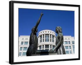 Pledge of Allegiance Statue and Scott M. Matheson Courthouse, Salt Lake City, Utah, USA-Richard Cummins-Framed Photographic Print