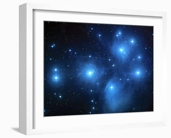 Pleiades Star Cluster (M45)-null-Framed Photographic Print