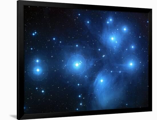 Pleiades Star Cluster (M45)-null-Framed Photographic Print