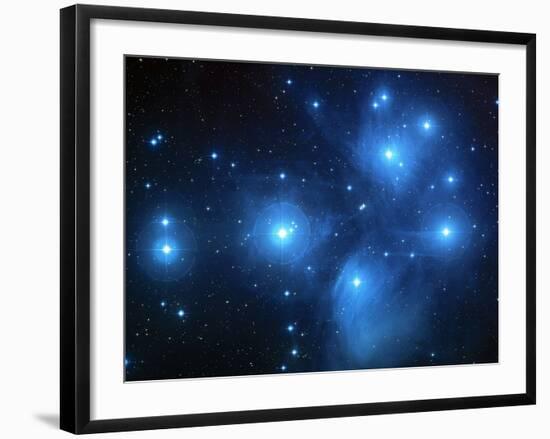 Pleiades Star Cluster (M45)-null-Framed Photographic Print