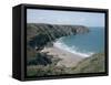 Plemont Bay from Clifftop, Greve Aulancon, Jersey, Channel Islands, United Kingdom-Julian Pottage-Framed Stretched Canvas