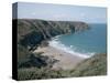 Plemont Bay from Clifftop, Greve Aulancon, Jersey, Channel Islands, United Kingdom-Julian Pottage-Stretched Canvas